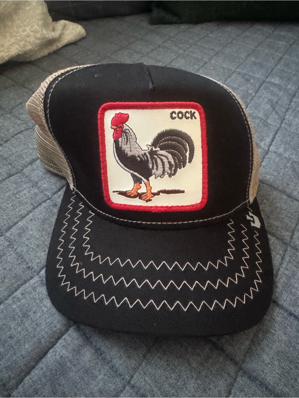 Goorin Brothers snap back hat with Rooster insignia.